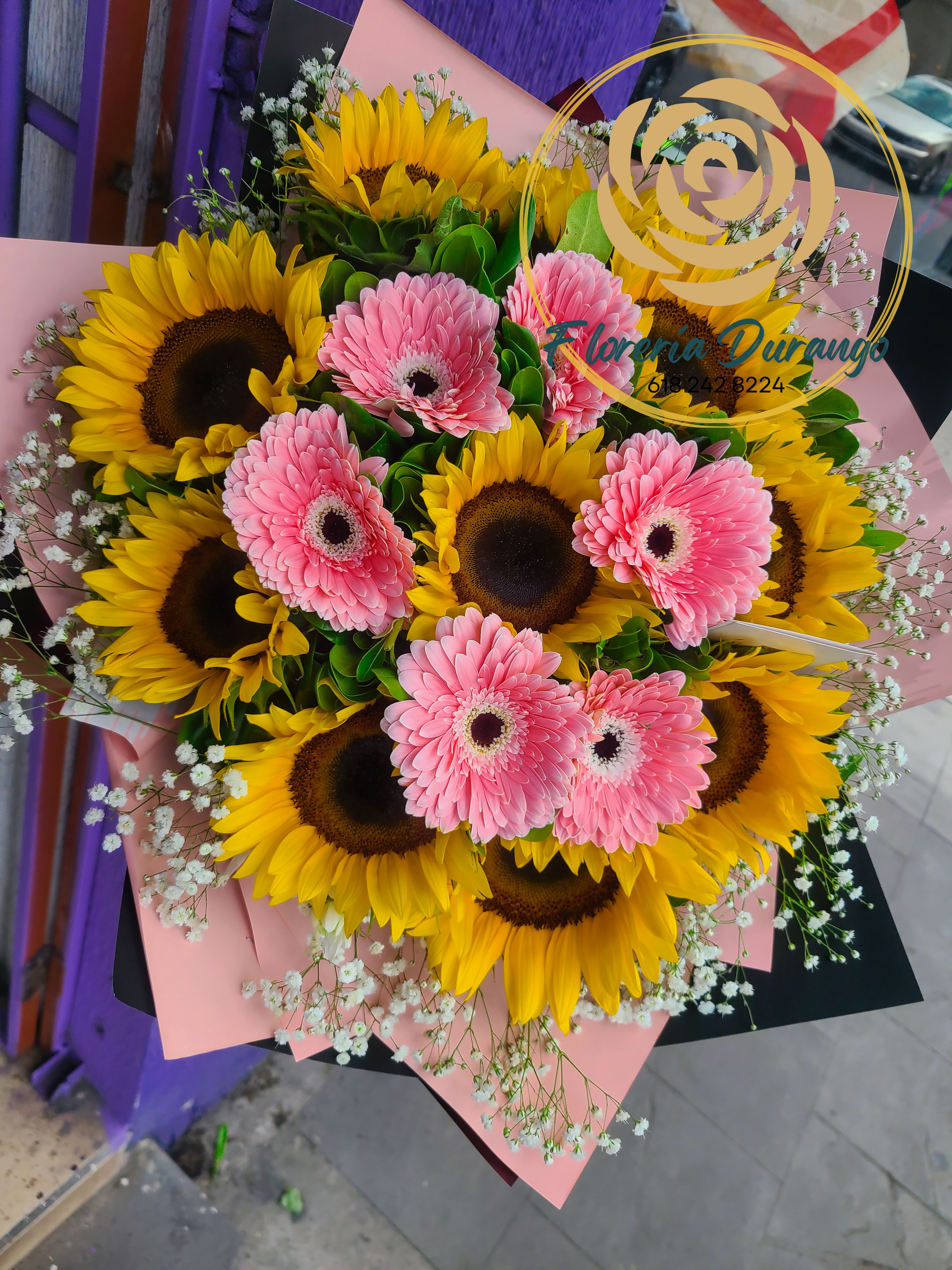 Ramo de gerberas con girasoles