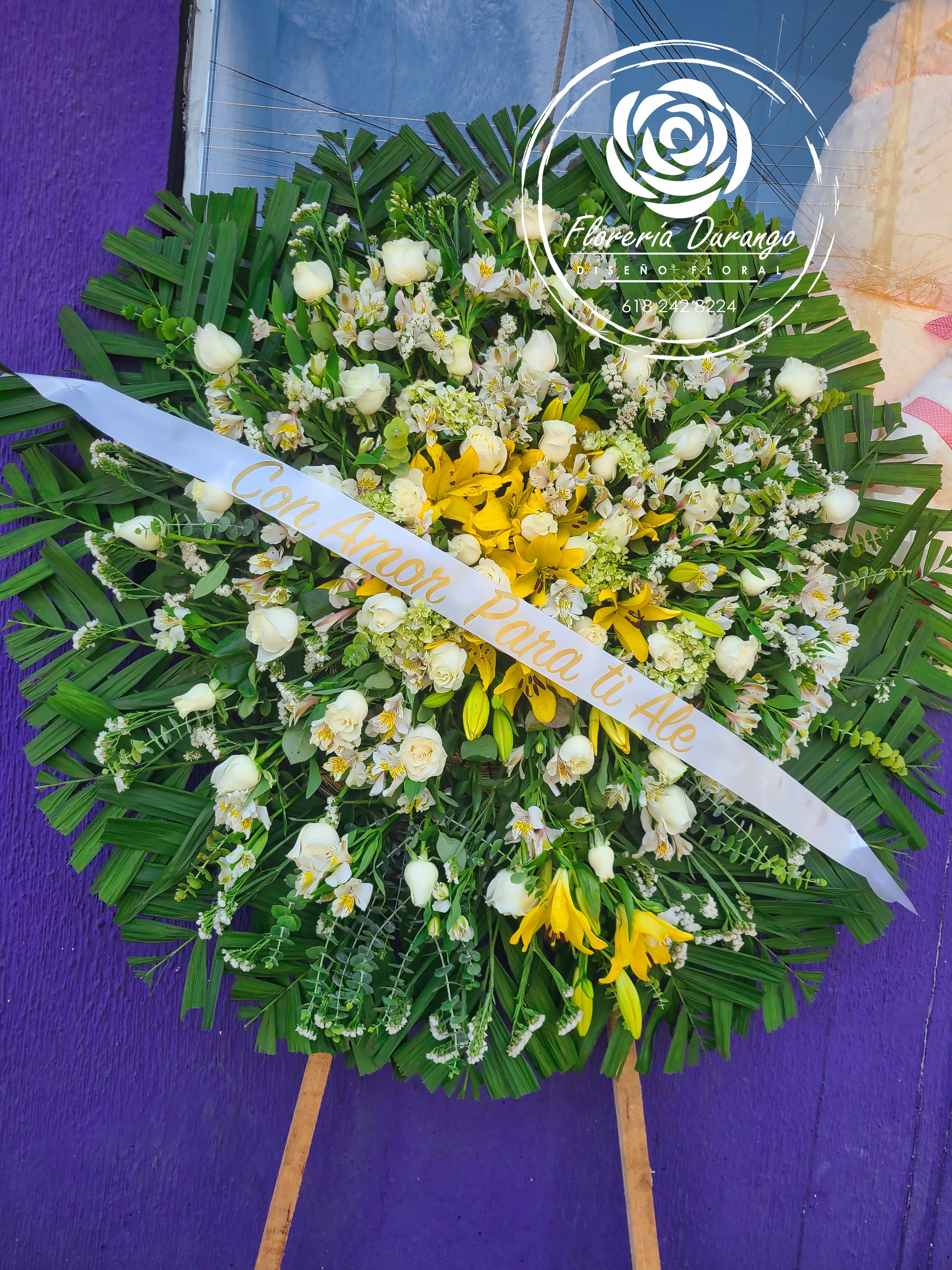 Corona blanca con amarillo gde