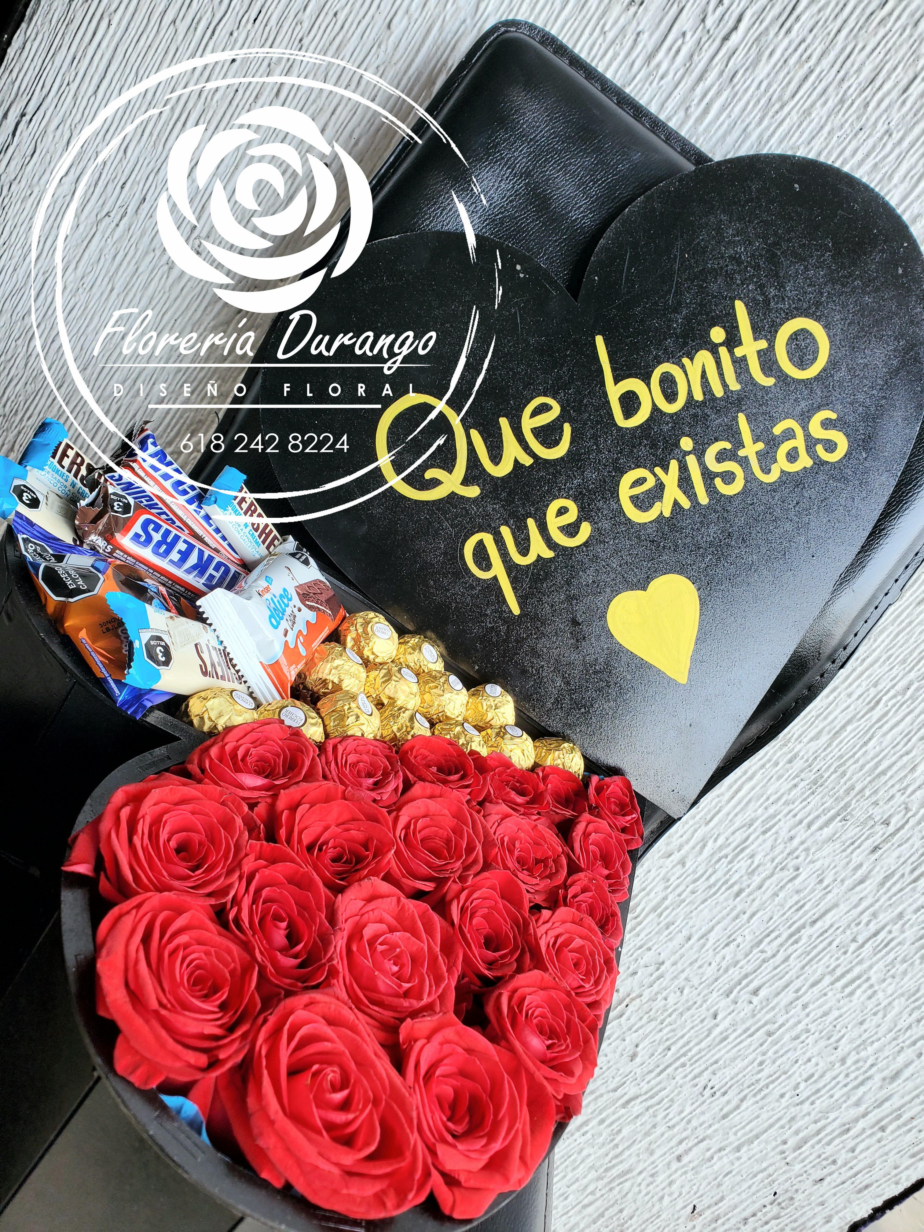 Corazón mediano con dulces 