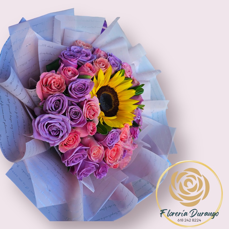 36 Rosas con girasol