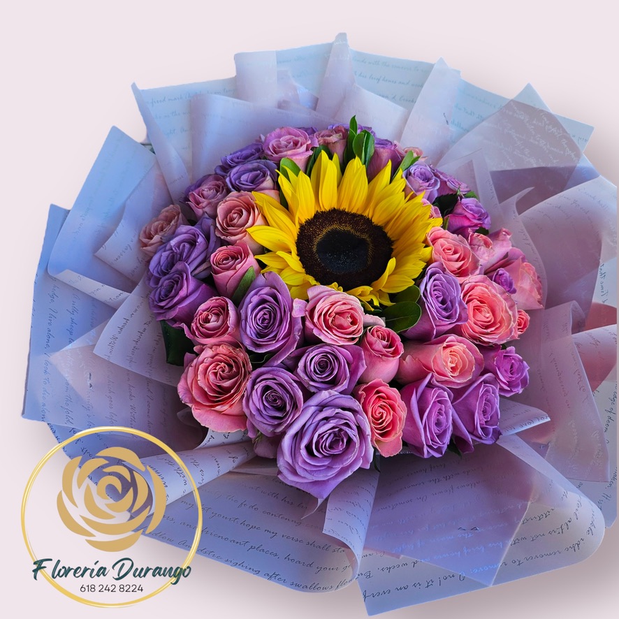 36 Rosas con girasol