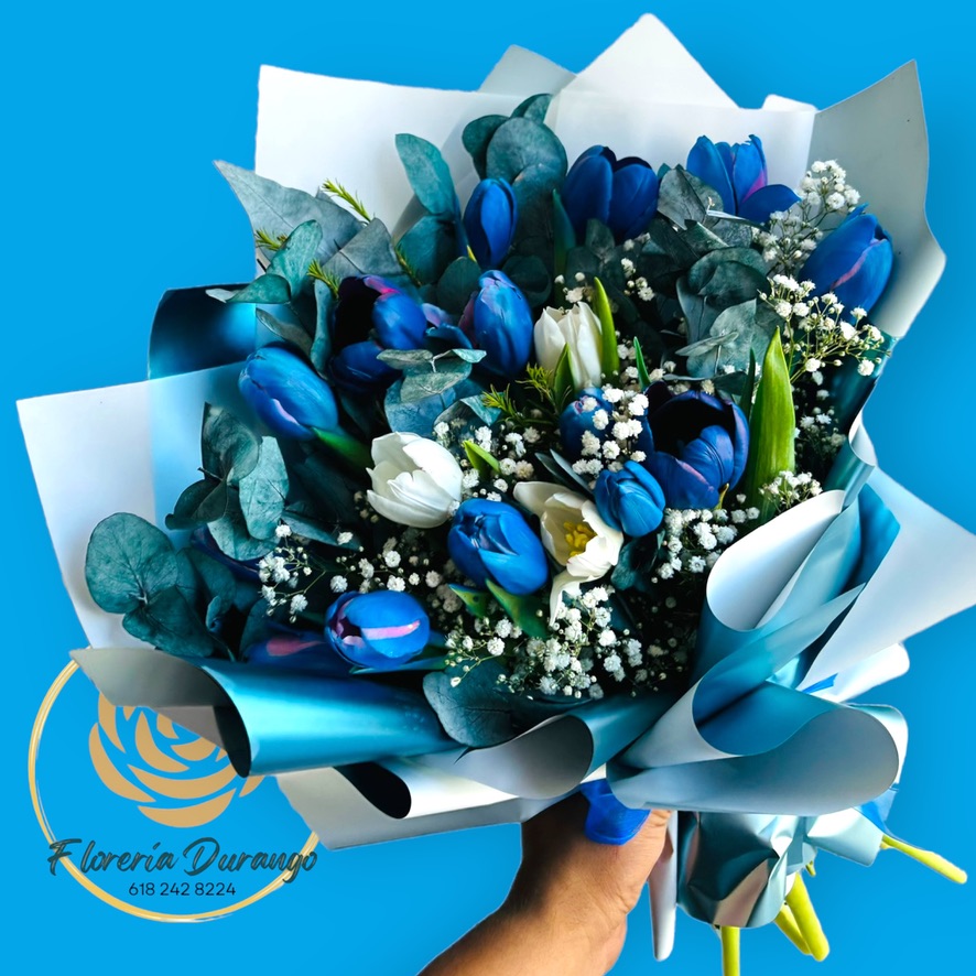ramo 20 tulipanes azules