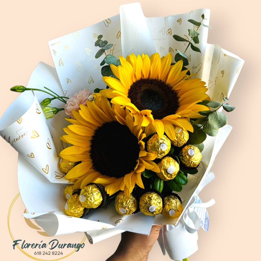 2 girasoles con ferrero