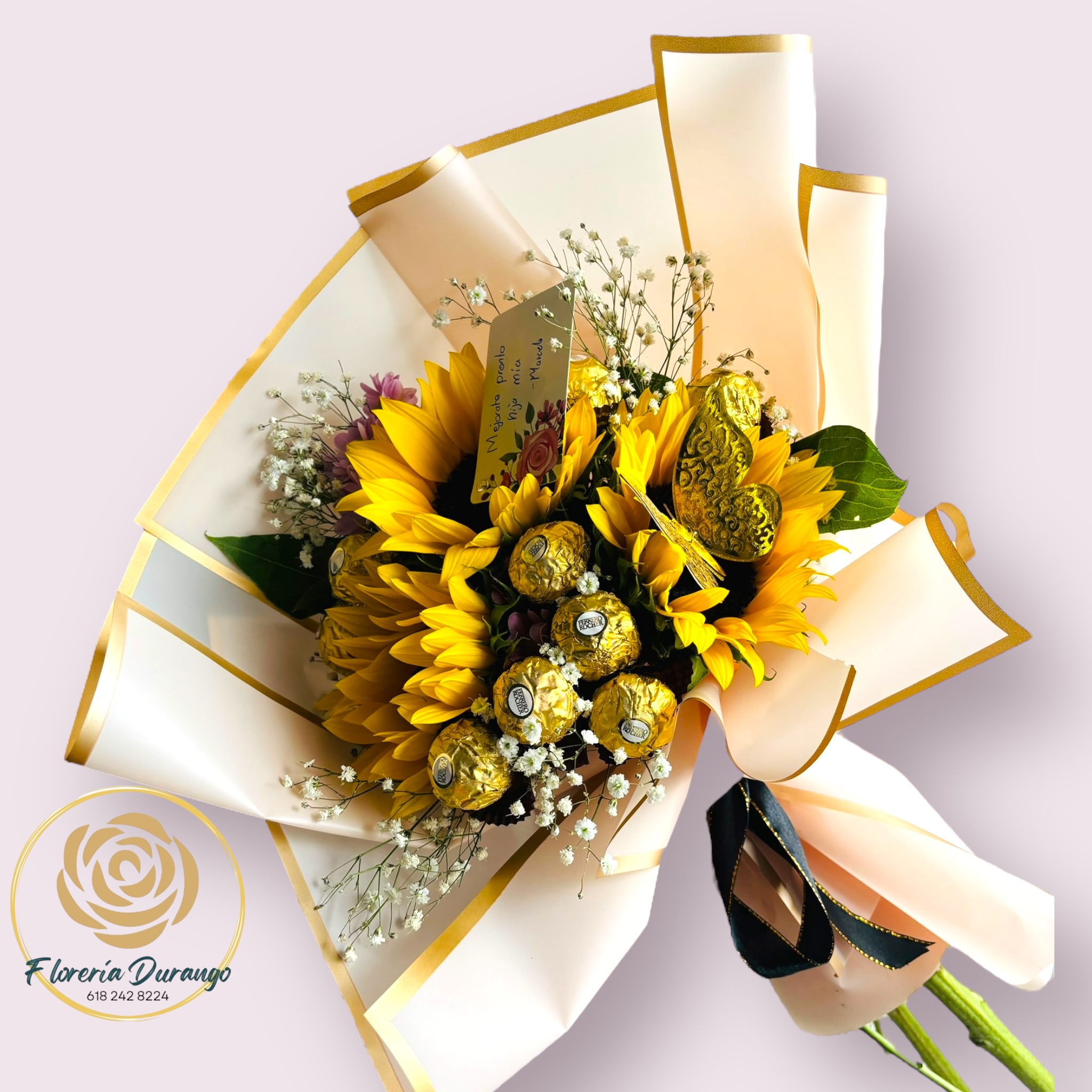 2 girasoles con ferrero