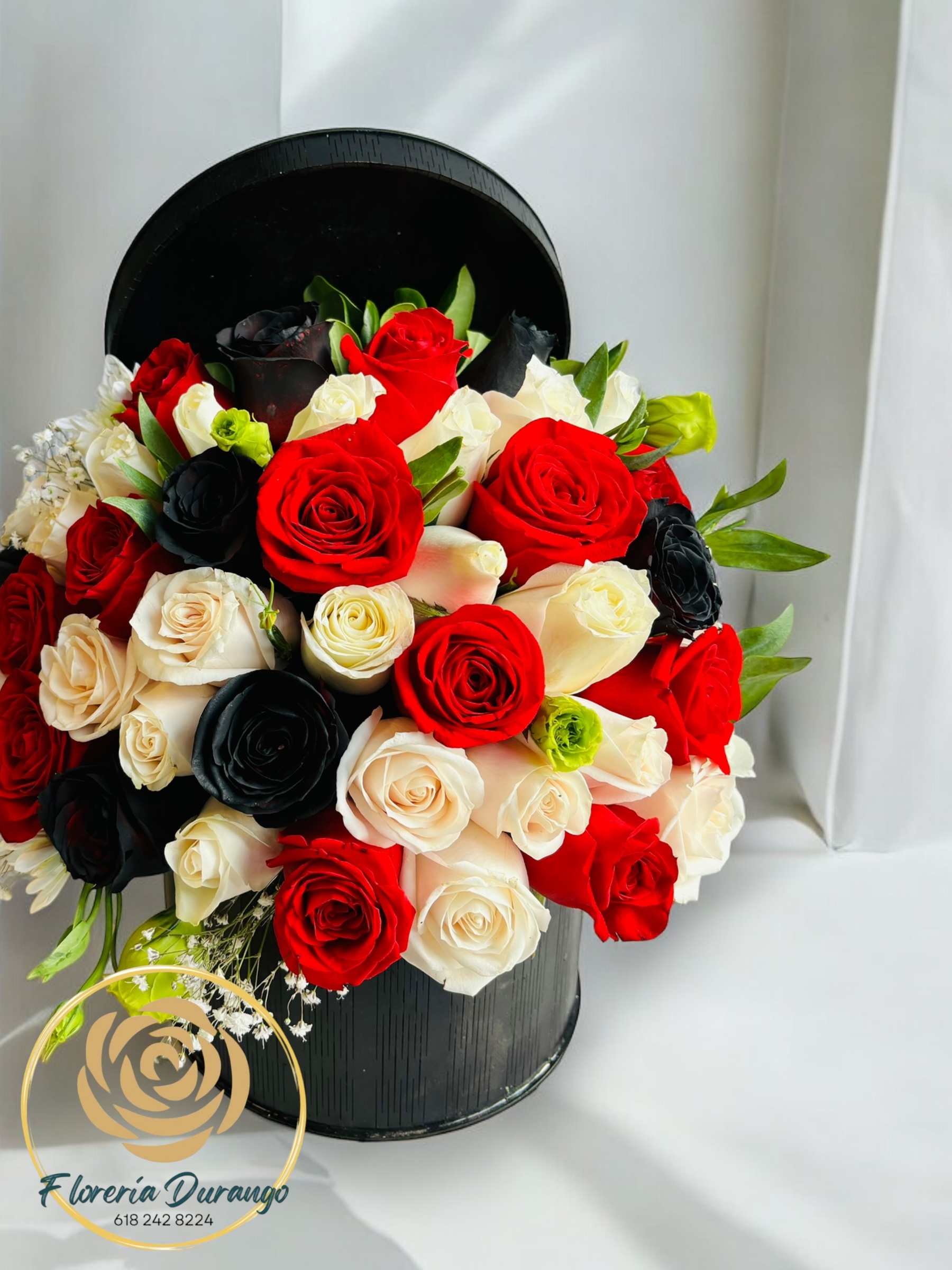 Bouquet en caja redonda
