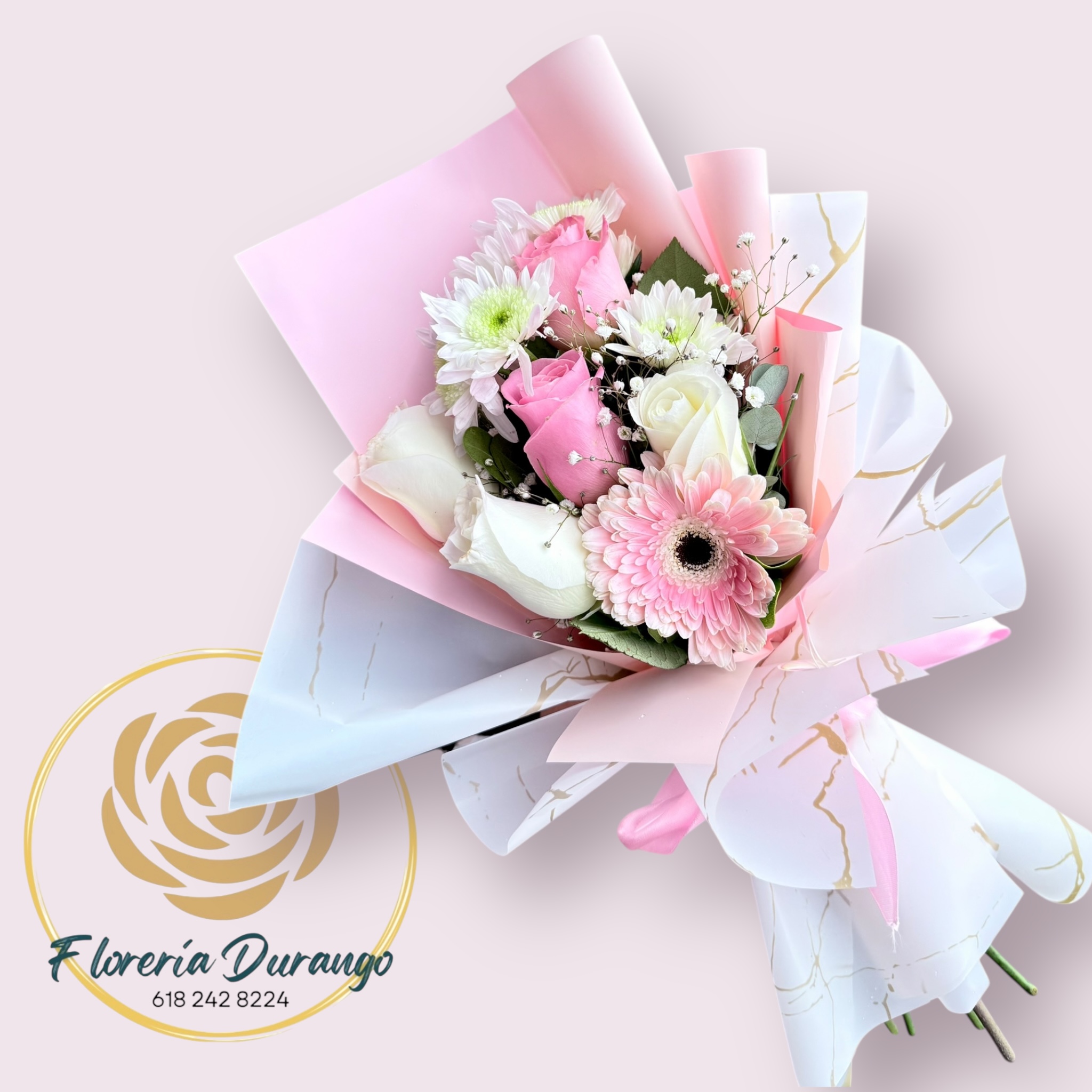 Ramo de 6 rosas rosadas