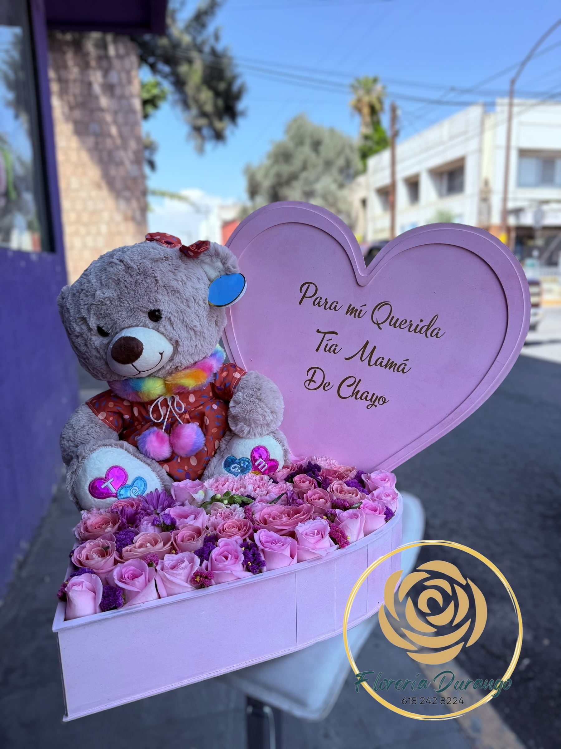 Osito de Peluche y Flores