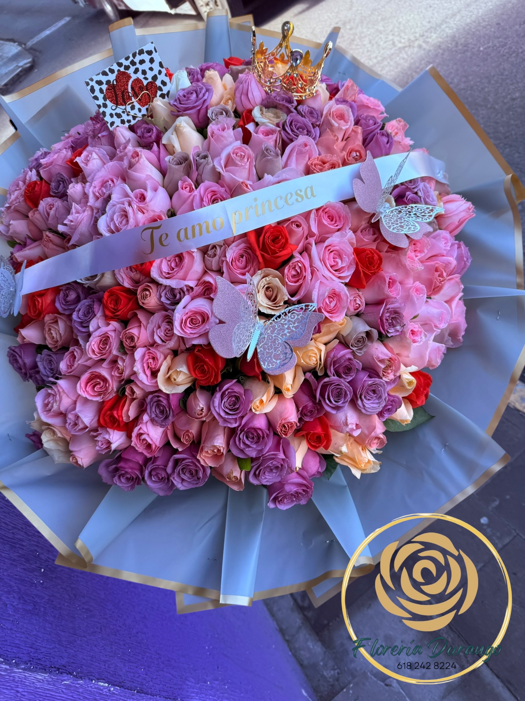 Ramo 100 rosas colors