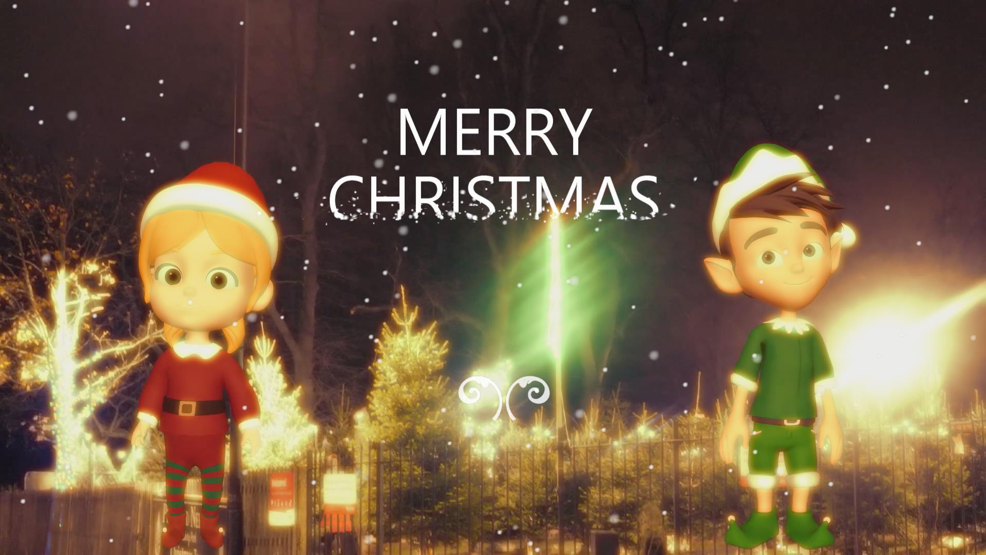 Pine Needles Motion Graphics Christmas Card 1 Colorized