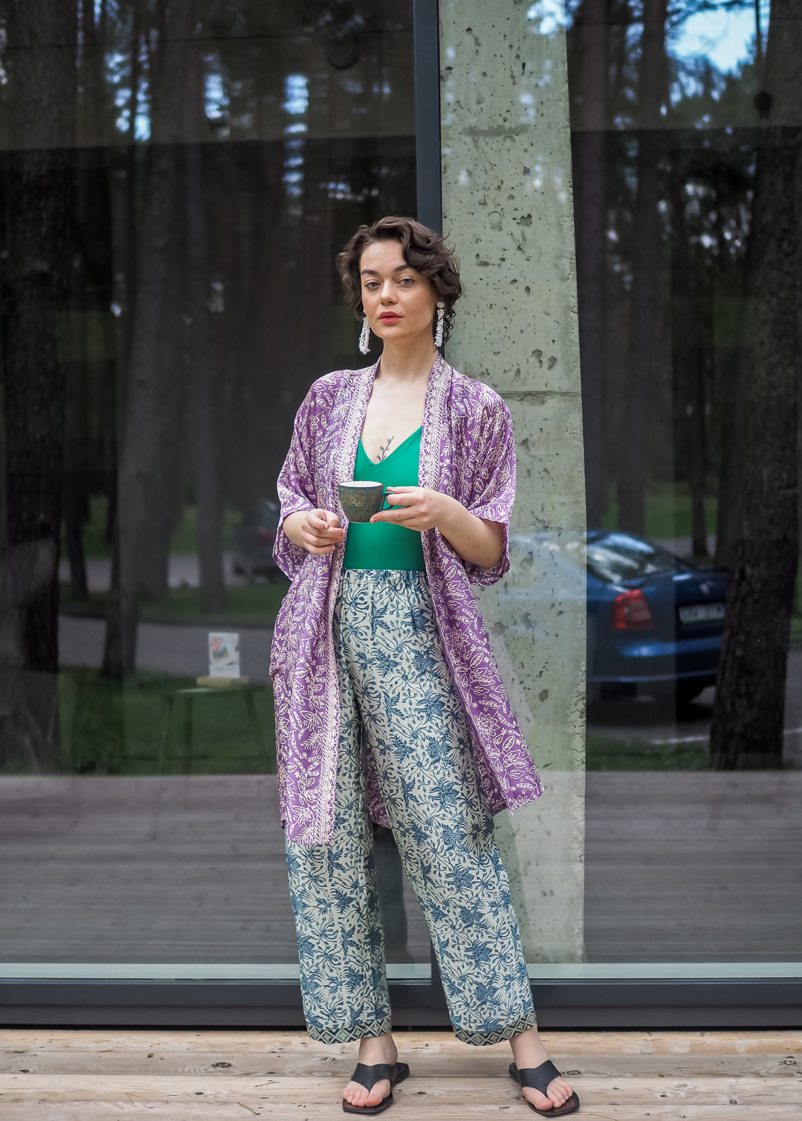 KIMONO "VERY PERI GRAPE"