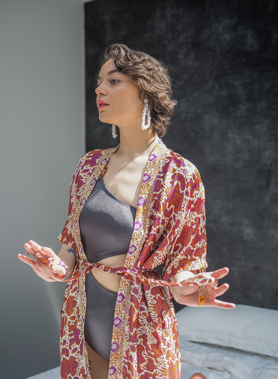 KIMONO ''TANGERINE BLOOM"