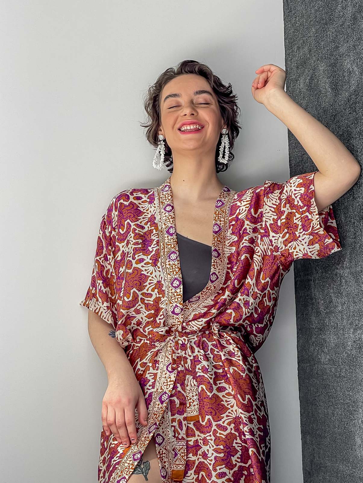 KIMONO ''TANGERINE BLOOM"