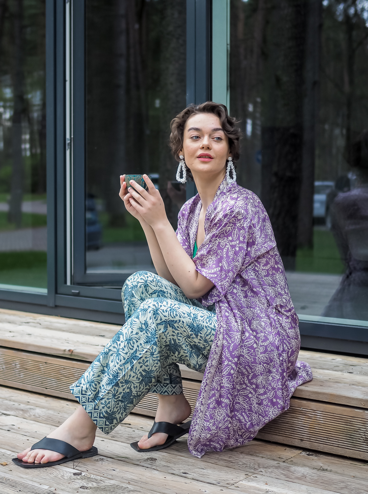 KIMONO "VERY PERI GRAPE"