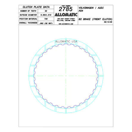 PLATO FRICCION 095, 096, 097, 098, 01N,01M, 01P INTERMEDIA, B2 (32D/U4-6/.063)90+ ALLOMATIC 119102