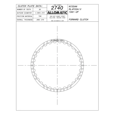 PLATO FRICCION RL4F03A AVANCE (30D/U5/.072) 91-99 ALLOMATIC 99104