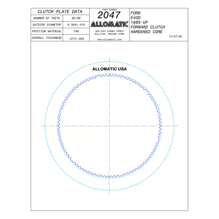 PLATO FRICCION E4OD, 4R100 AVANCE (90-96D/U4-5/.077) 89-04 D/REFORZADO ALLOMATIC 36404C