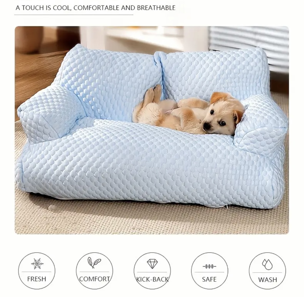 Cooling Sofa bed For Pets, New tech cool feeling fabric, breathable, washable
