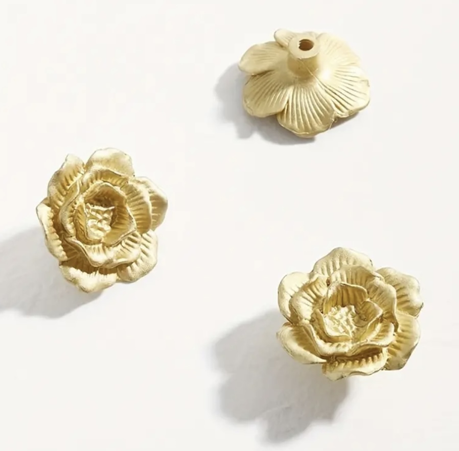 Flower shape Cabinet Knob- Brushed Brass