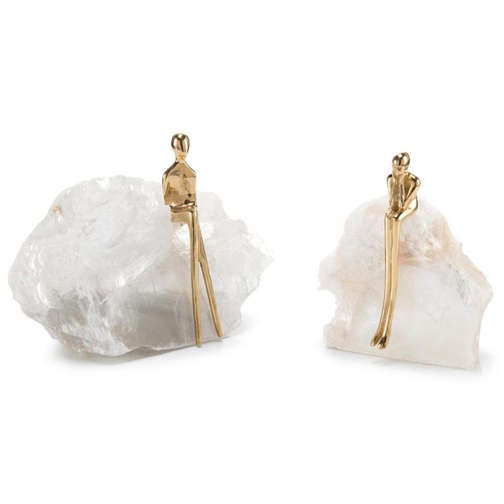 White Selenite Bookend- Pair