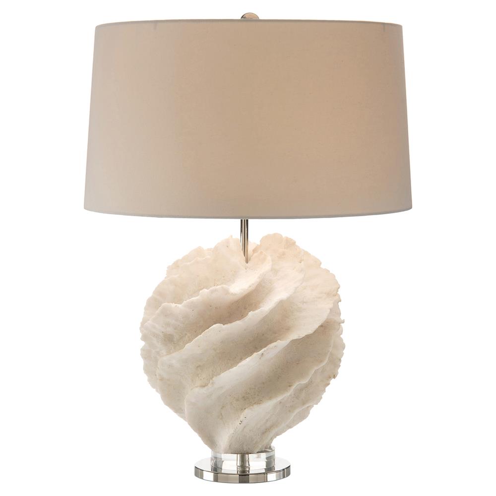 John-Richard Langley Coastal each Cream Spiral Acrylic Table Lamp