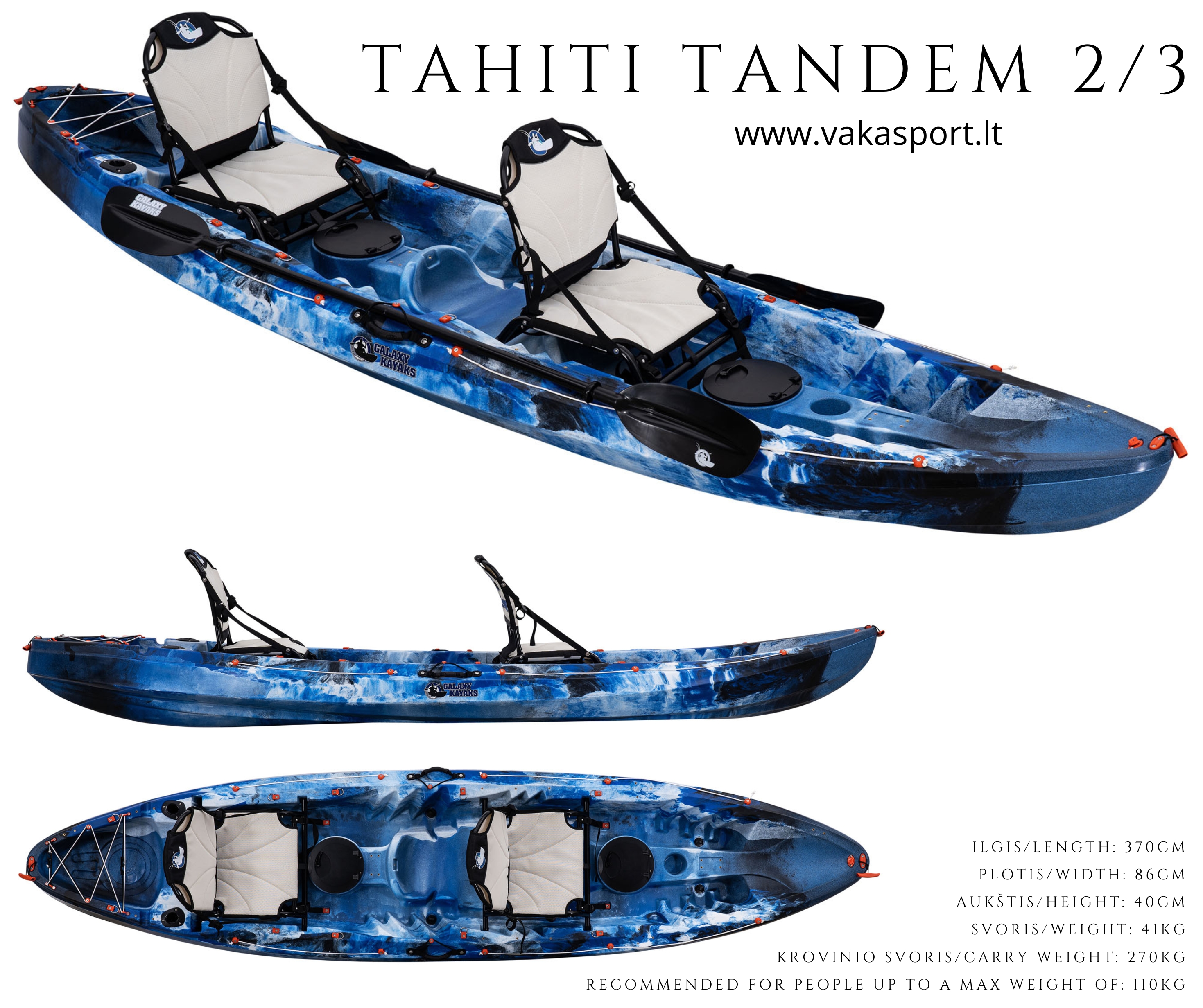 Tahiti Tandem su žemomis sėdynėmis