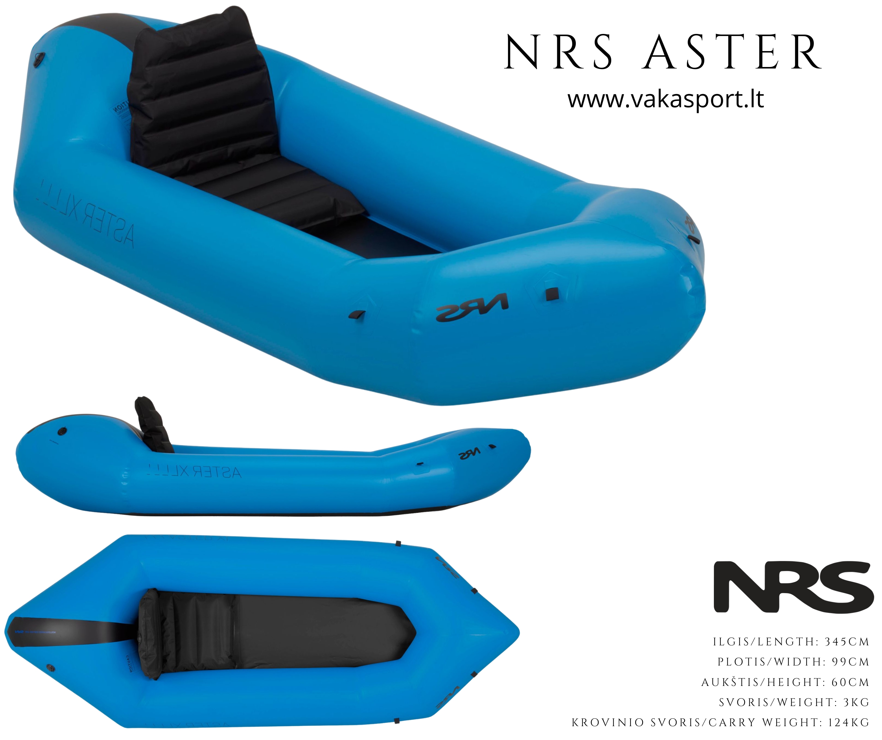 Pripučiama baidarė NRS Aster Packraft XL