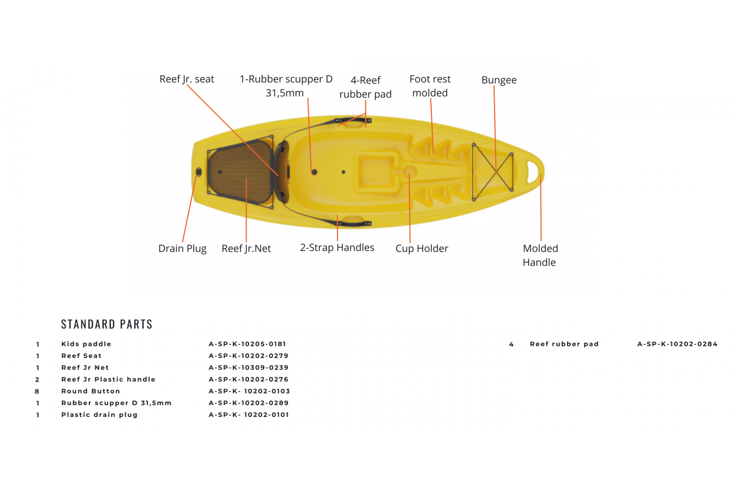 Galaxy Reef Junior, stabilus ir lengvas vaikų poilsinis kajakas