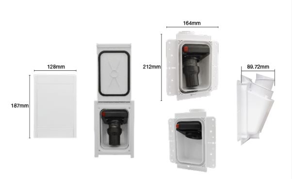 Prise murale Retraflex v2 (2018) avec mécanisme de verrouillage et couvercle de protection temporaire