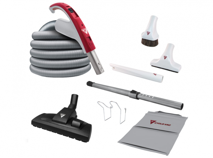 Ensemble d'accessoires 24V avec flexible et poignée Exclusif Cyclovac - Balai combiné tapis/plancher Europa