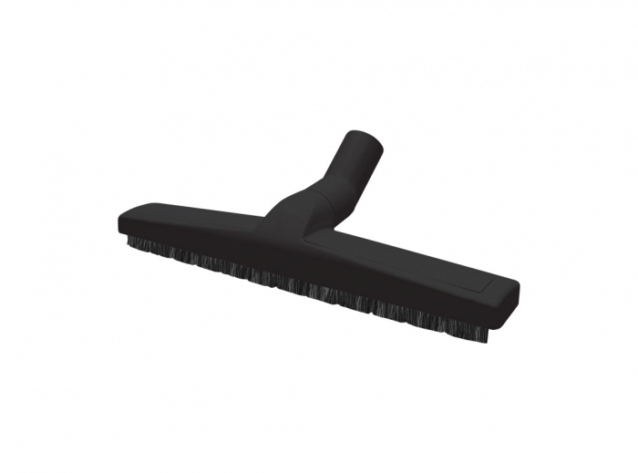 Brosse à plancher à crins doux avec roulettes - Noire - 36 cm