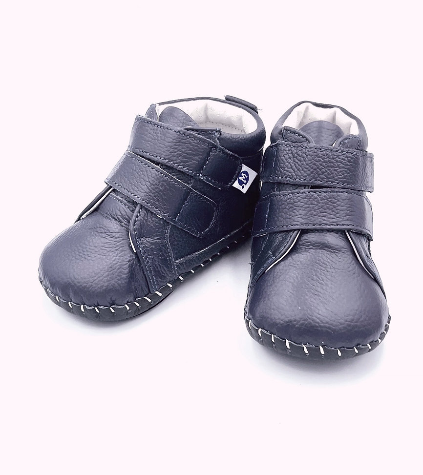 Softsole leather booties "Skylark" (navy)
