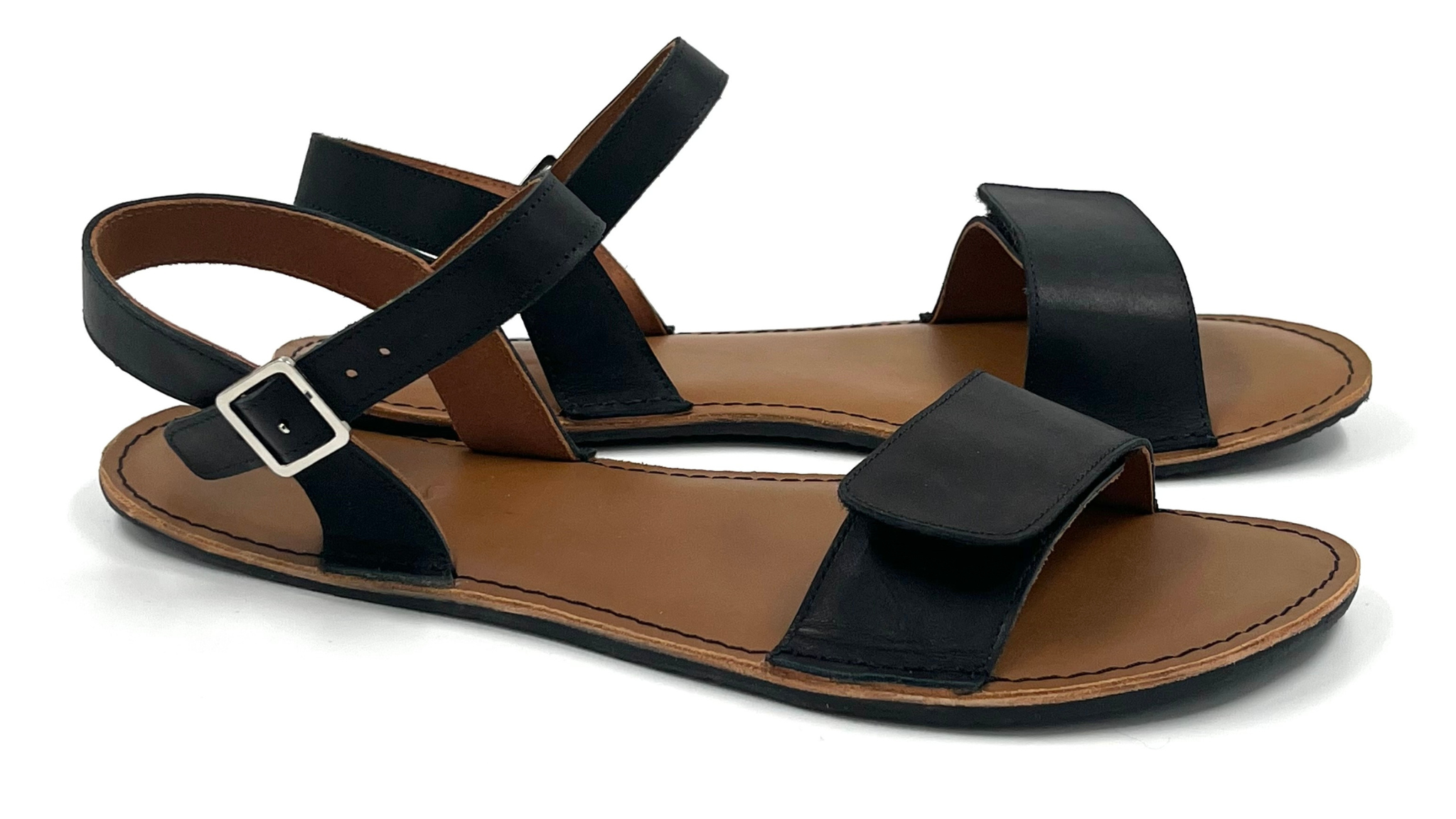 Barefoot Leather Sandals for Women "Ibis" (black)
