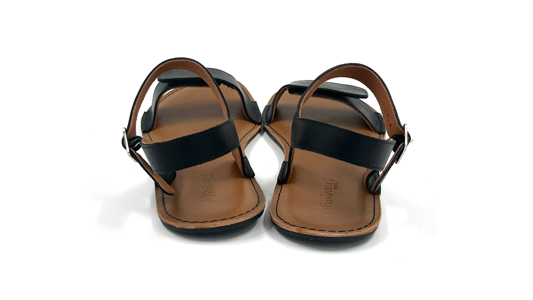 Barefoot Leather Sandals for Women "Ibis" (black)