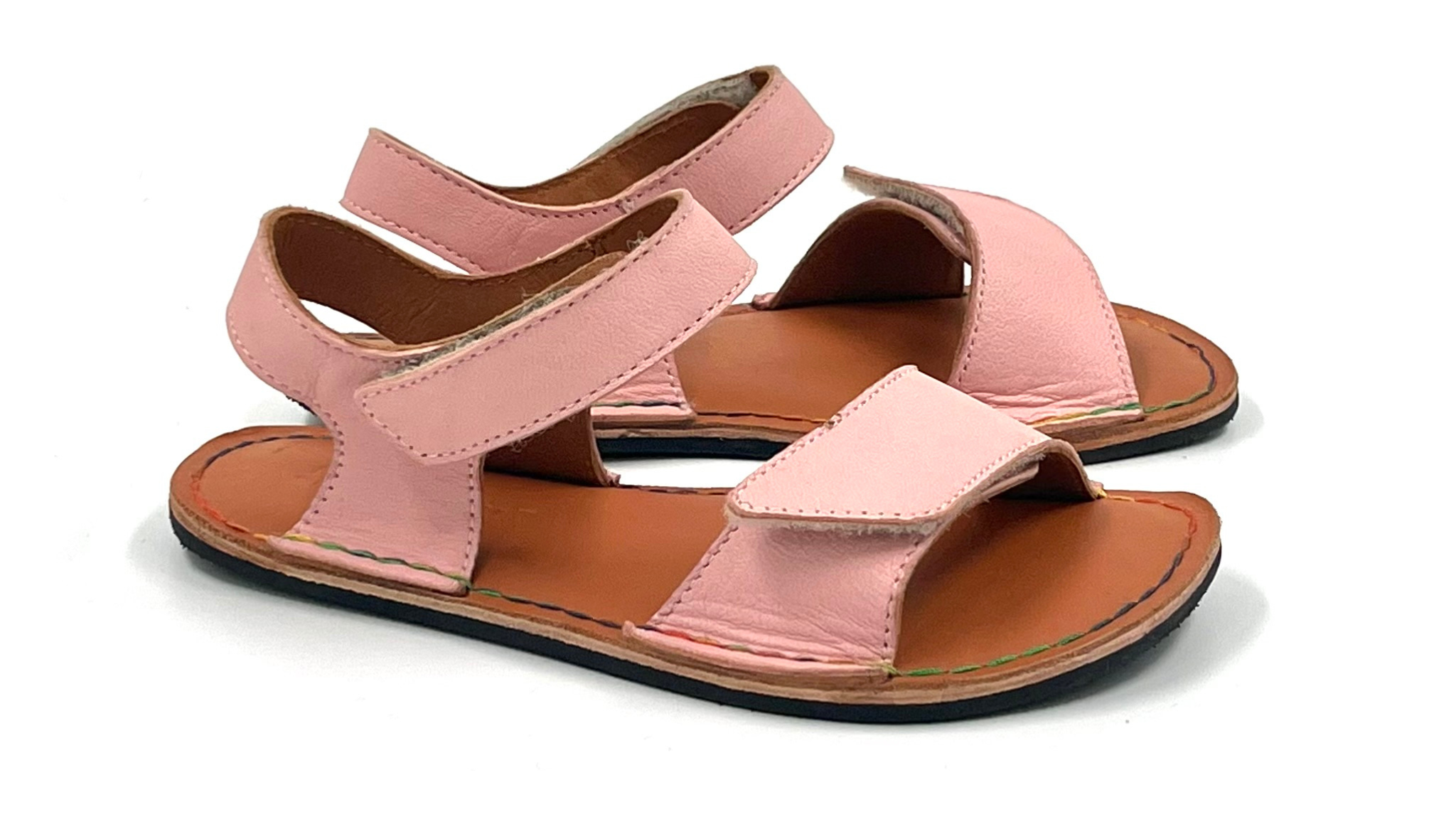 Barefoot Leather Sandals for Kids "Seagull" (pink)