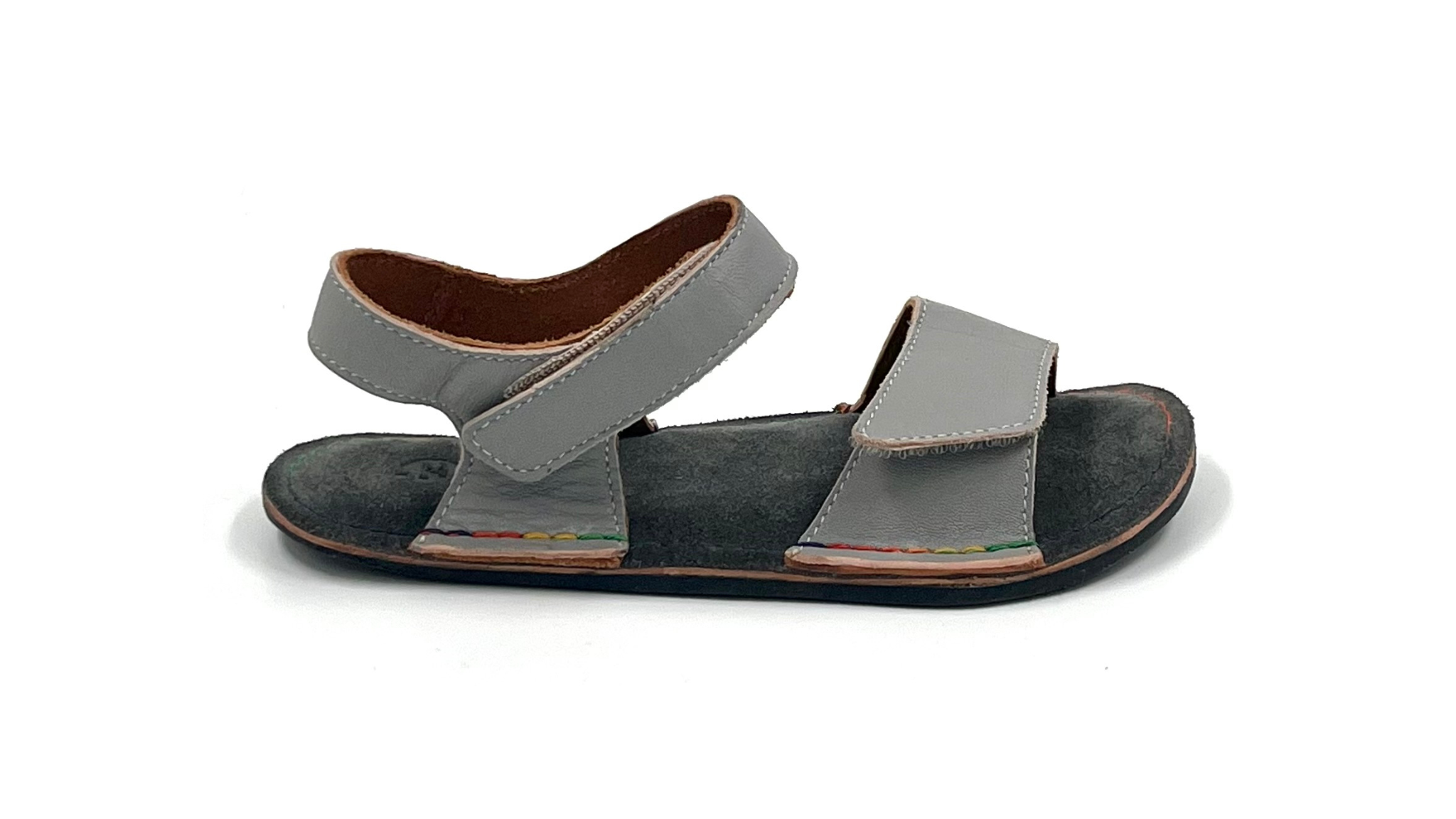 Barefoot Leather Sandals for Kids "Seagull" (grey)