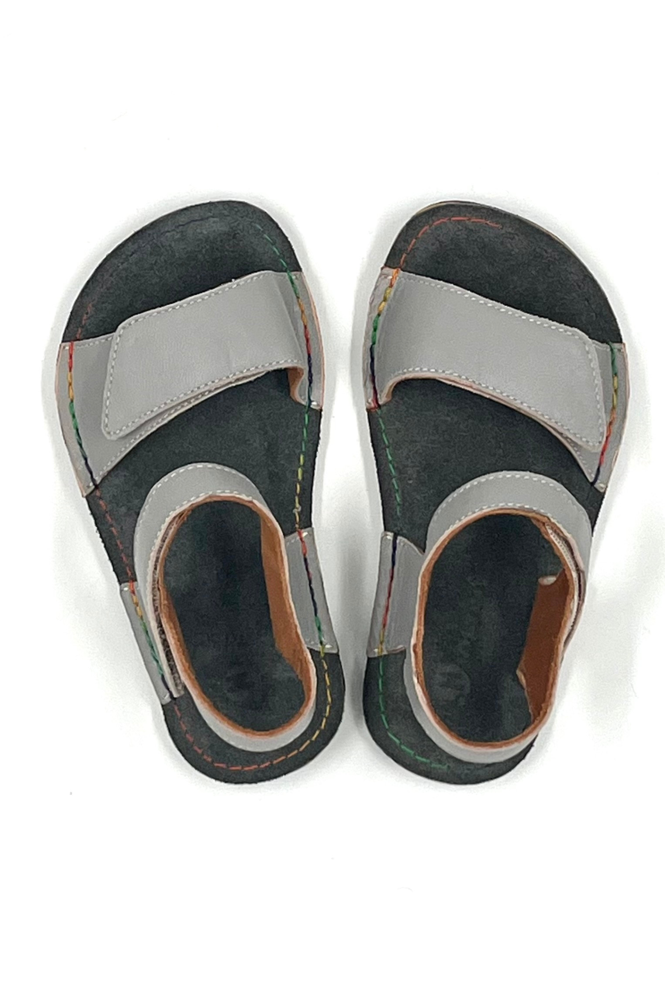 Barefoot Leather Sandals for Kids "Seagull" (grey)