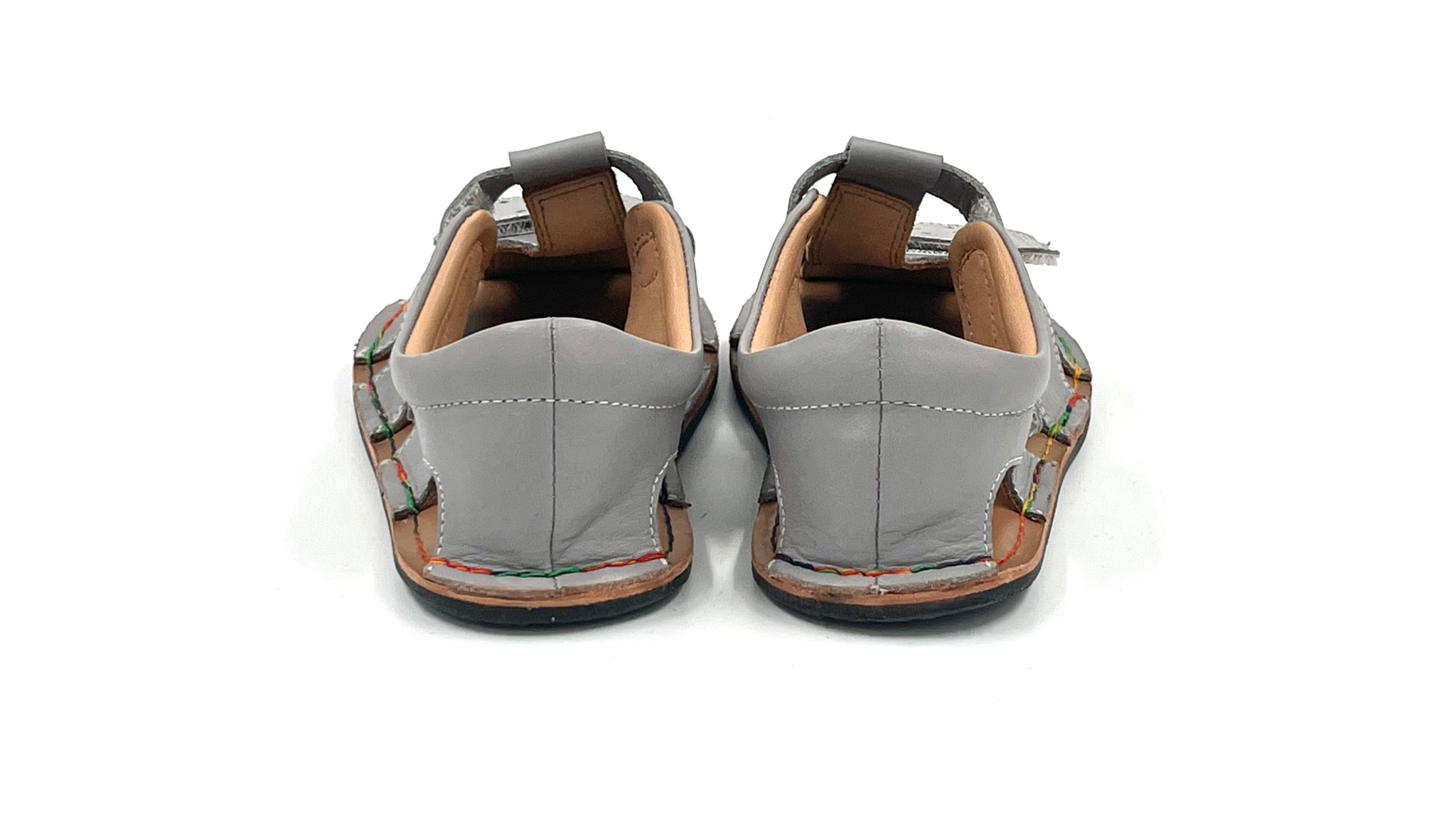 Barefoot Leather Sandals for Kids "Sanderling" (grey)
