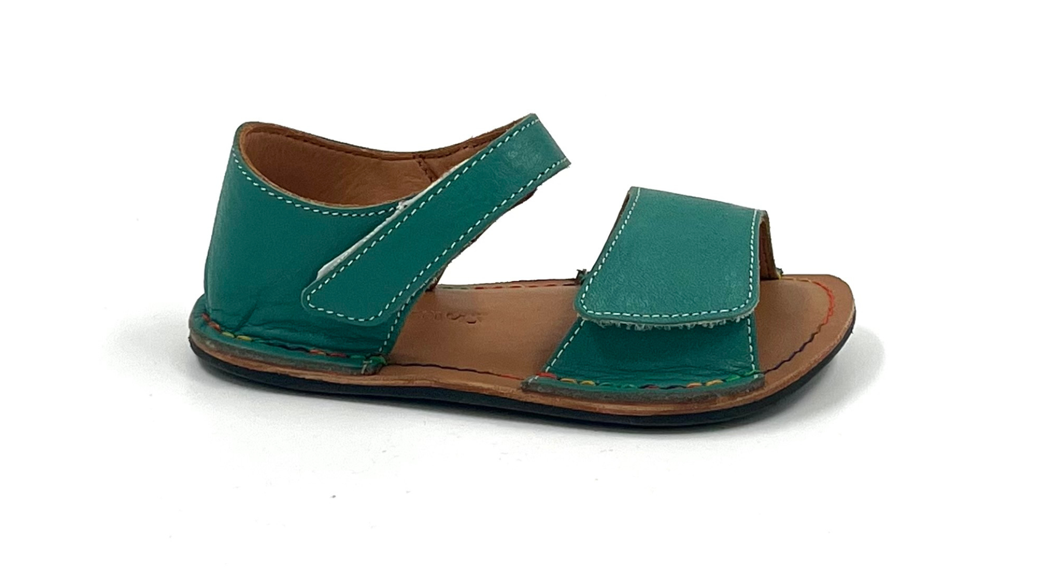 Barefoot Leather Sandals for Kids "Sparrow" (teal)