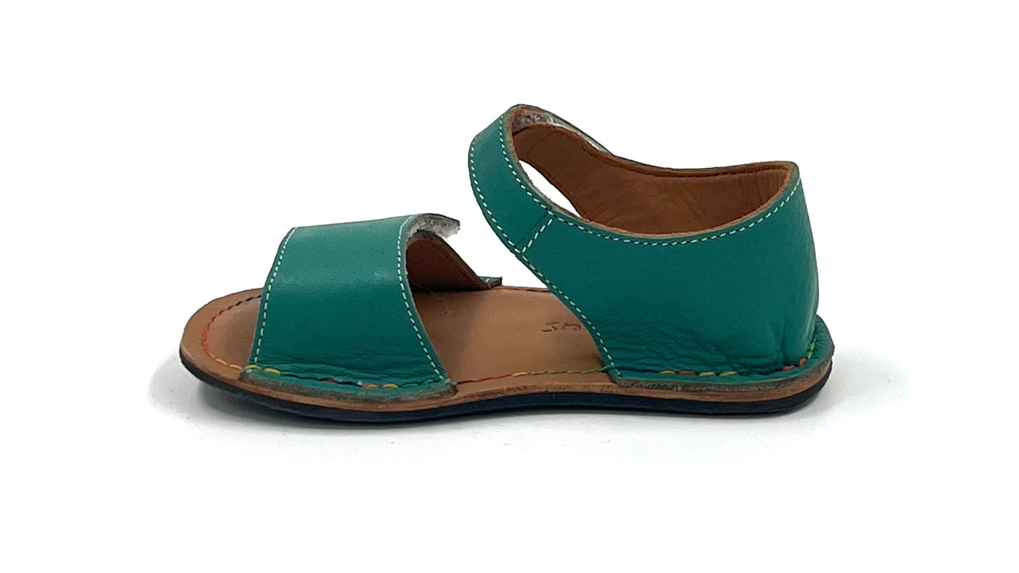 Barefoot Leather Sandals for Kids "Sparrow" (teal)