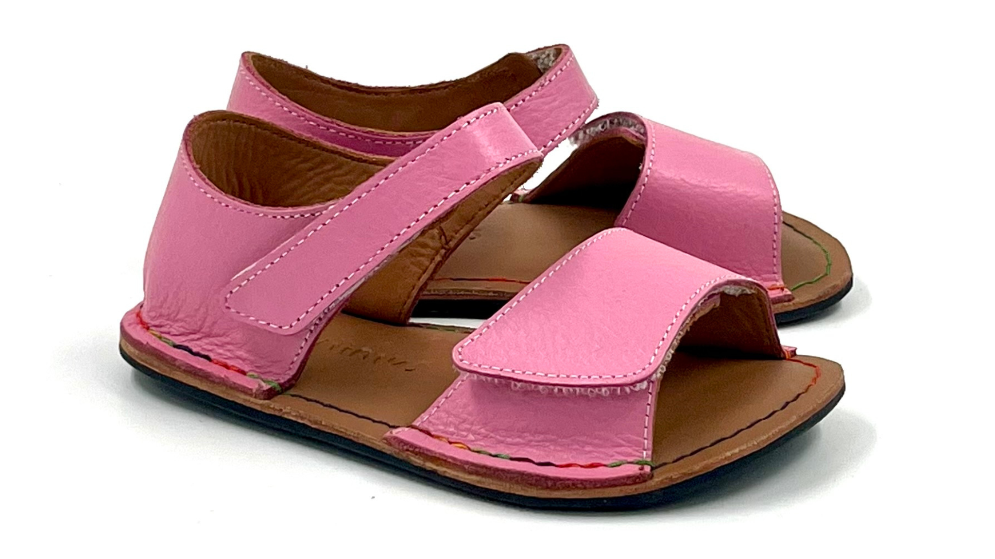 Barefoot Leather Sandals for Kids "Sparrow" (bright pink)