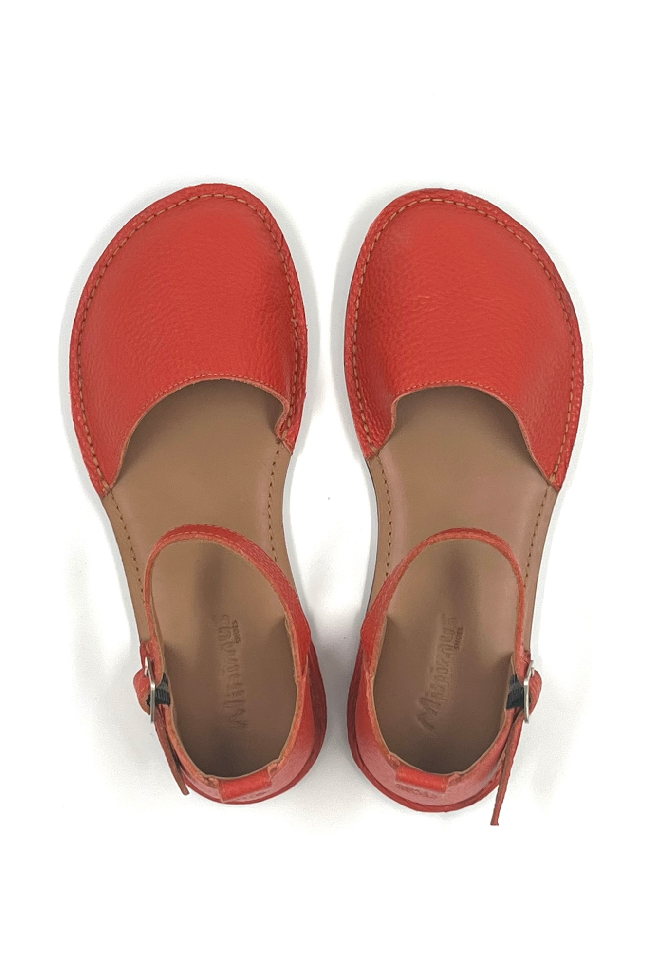 Barefoot Leather Shoes for Women “Crane” (poppy red)