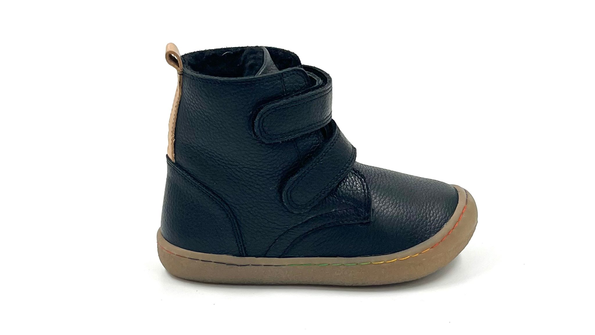 Barefoot Leather Winter Boots for Kids "Robin 2" (black)
