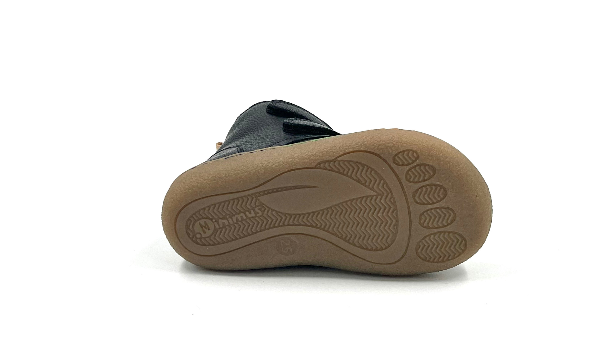 Barefoot Leather Winter Boots for Kids "Robin 2" (black)