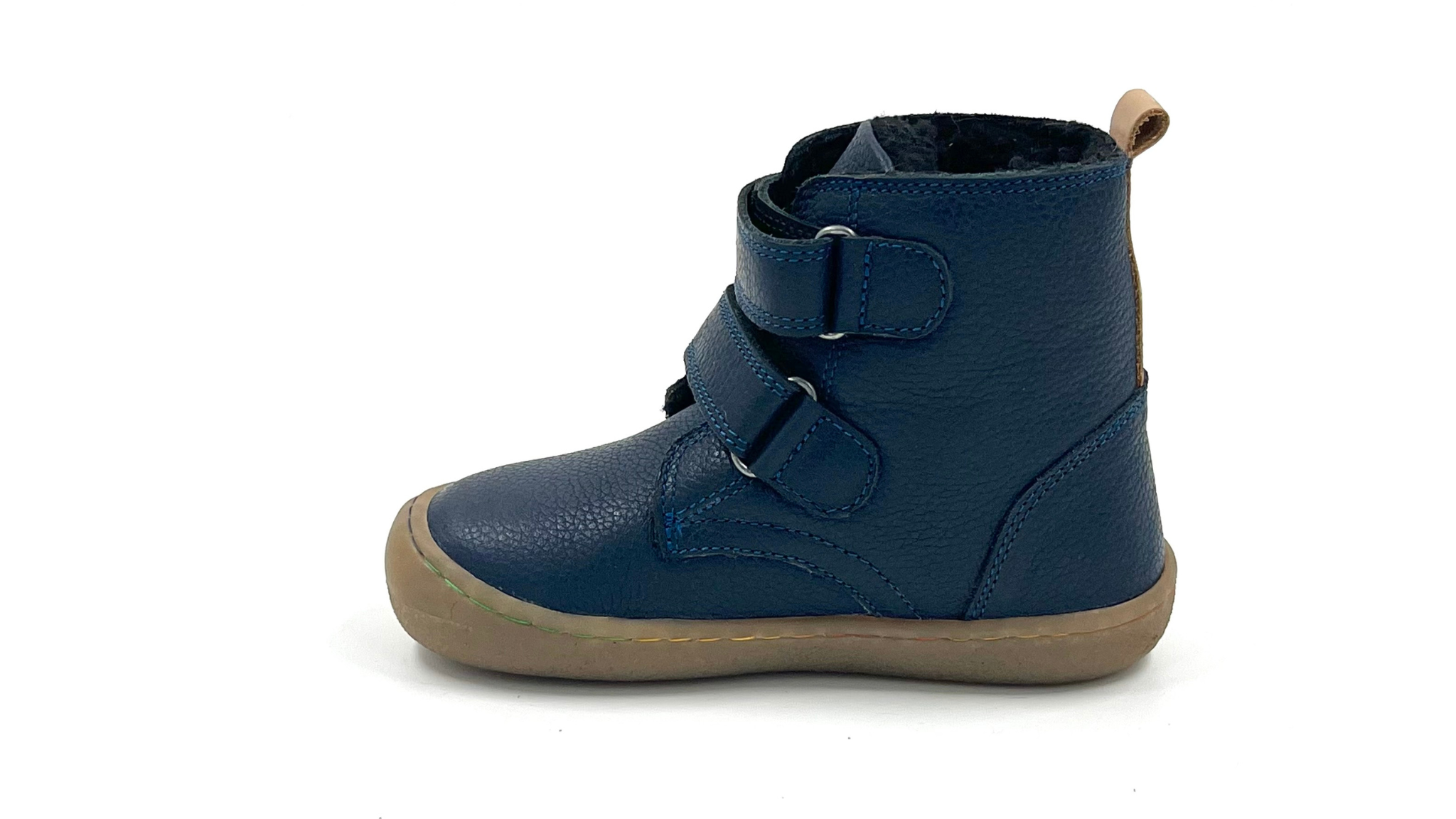 Barefoot Leather Winter Boots for Kids "Robin 2" (navy)