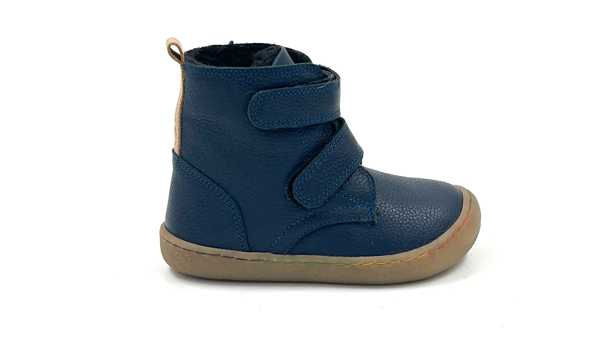 Barefoot Leather Winter Boots for Kids "Robin 2" (navy)