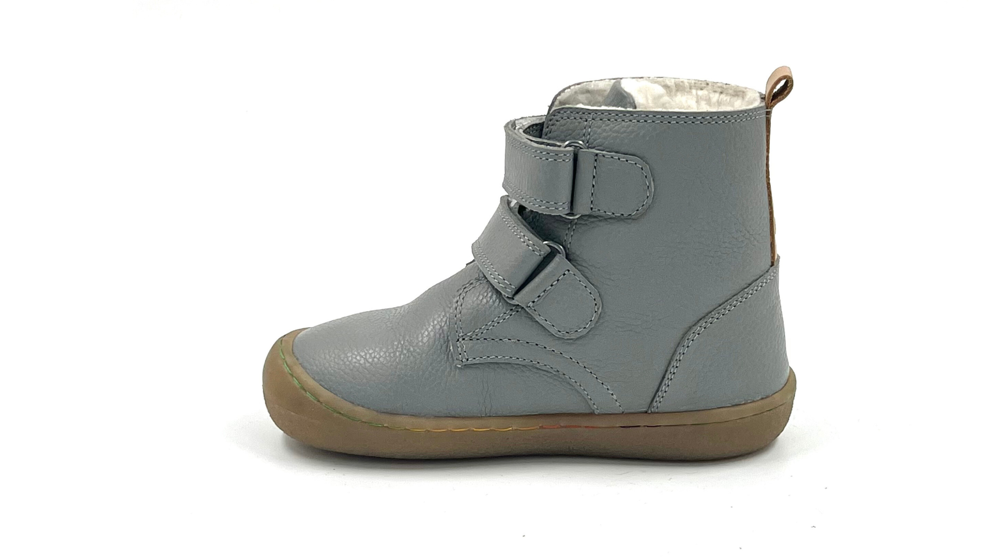 Barefoot Leather Winter Boots for Kids "Robin 2" (grey)