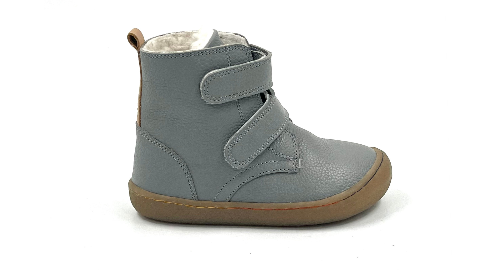 Barefoot Leather Winter Boots for Kids "Robin 2" (grey)