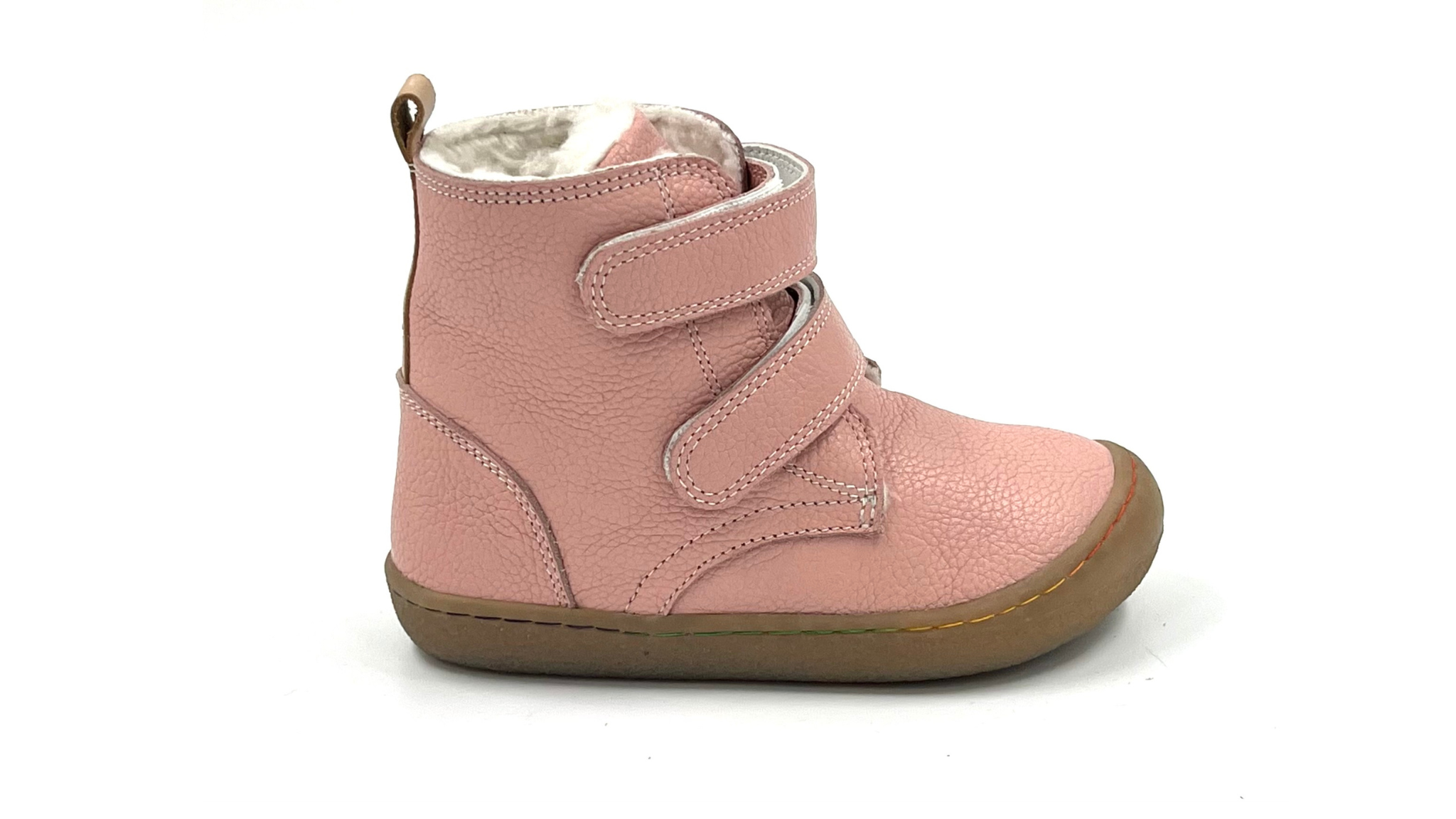 Barefoot Leather Winter Boots for Kids "Robin 2" (pink)