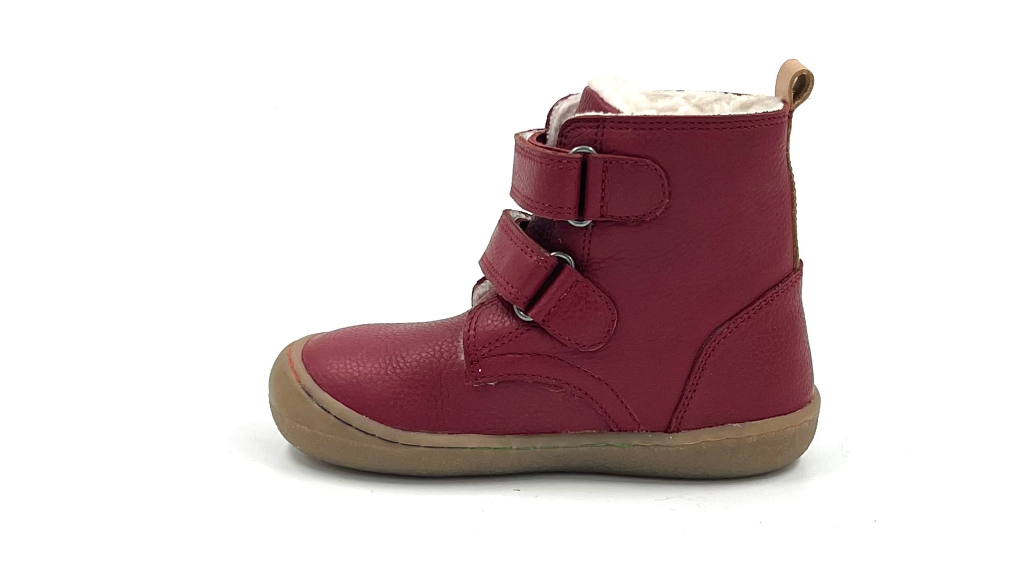 Barefoot Leather Winter Boots for Kids "Robin 2" (red)