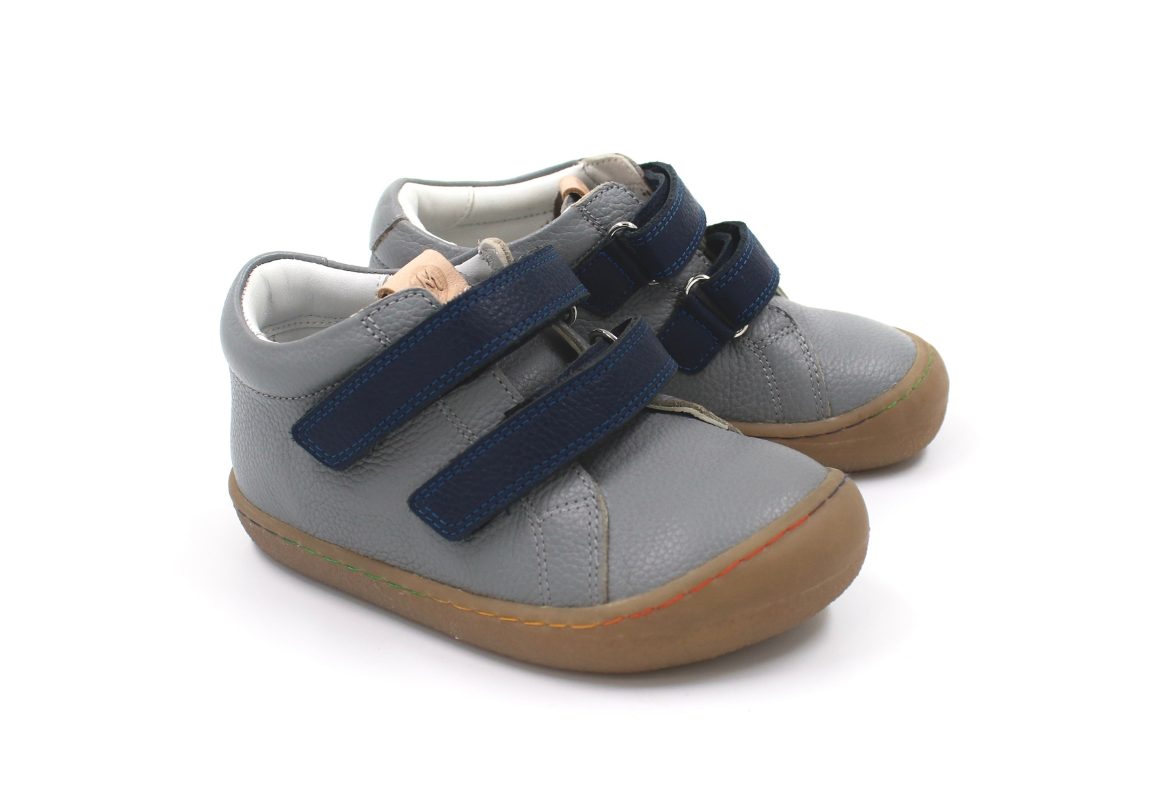 Barefoot Leather Ankle Boots for Kids "Roller" (grey)